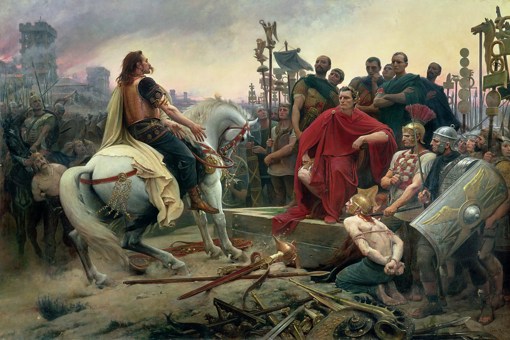 描繪韋辛格托里克斯向凱撒投降的畫